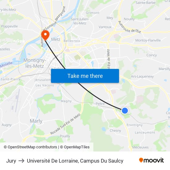 Jury to Université De Lorraine, Campus Du Saulcy map