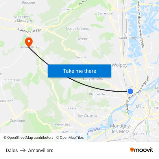 Dales to Amanvillers map