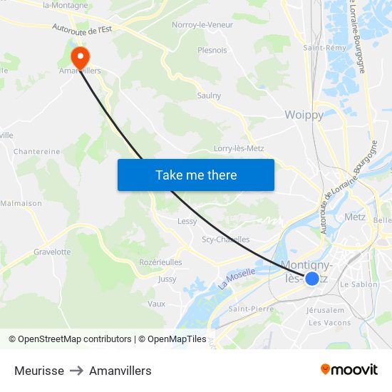 Meurisse to Amanvillers map