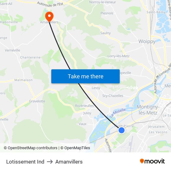 Lotissement Ind to Amanvillers map