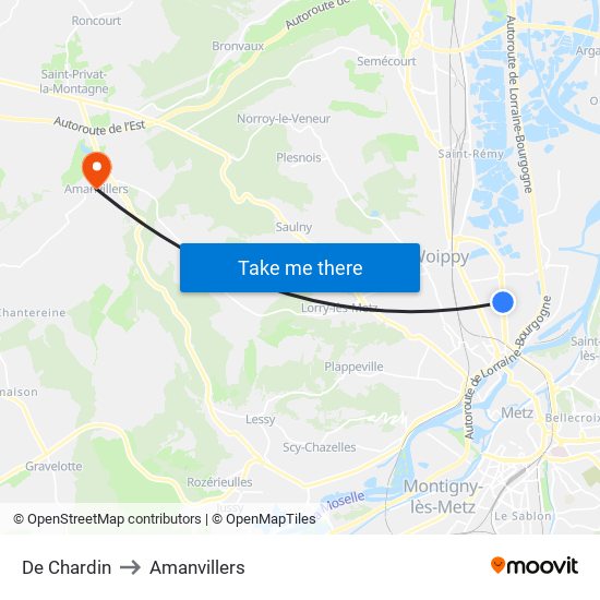 De Chardin to Amanvillers map