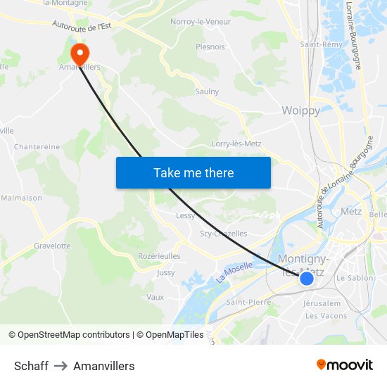 Schaff to Amanvillers map