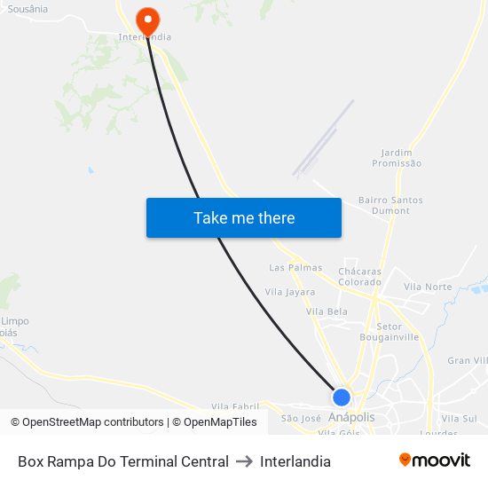 Box Rampa Do Terminal Central to Interlandia map