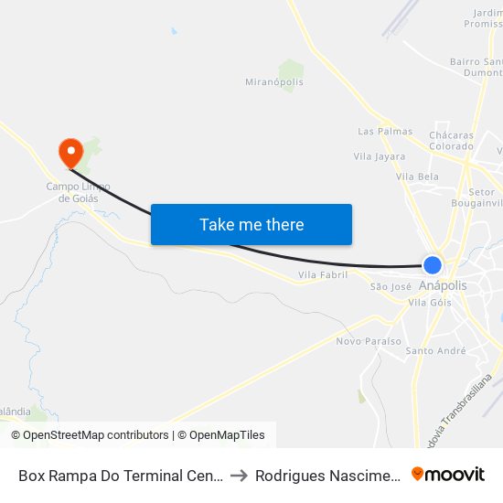 Box Rampa Do Terminal Central to Rodrigues Nascimento map