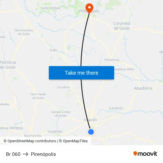 Br 060 to Pirenópolis map