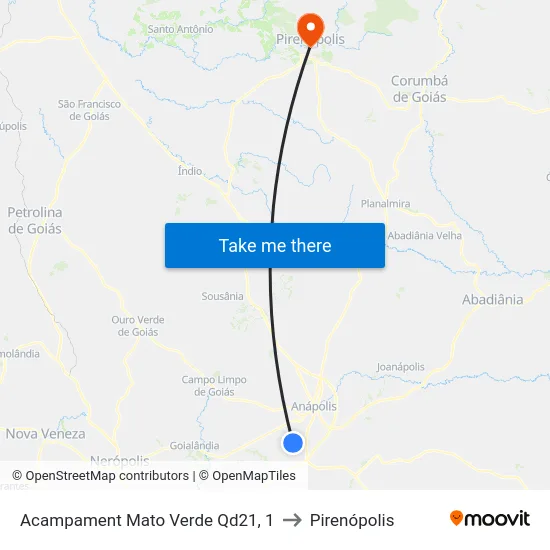 Acampament Mato Verde Qd21, 1 to Pirenópolis map
