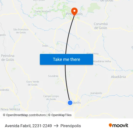 Avenida Fabril, 2231-2249 to Pirenópolis map