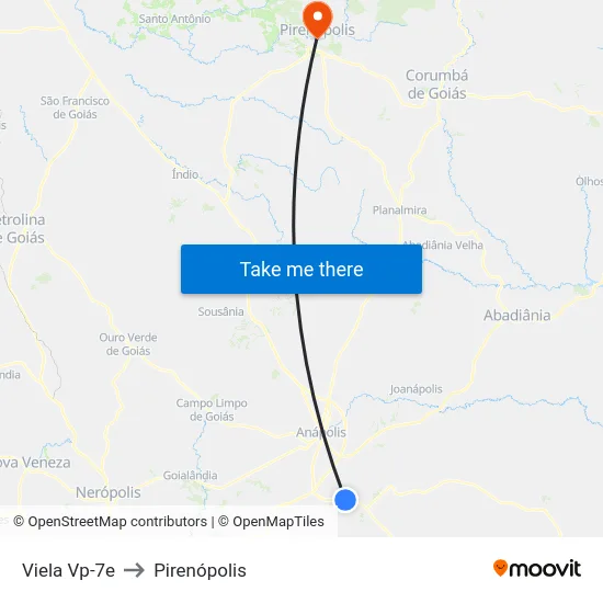 Viela Vp-7e to Pirenópolis map