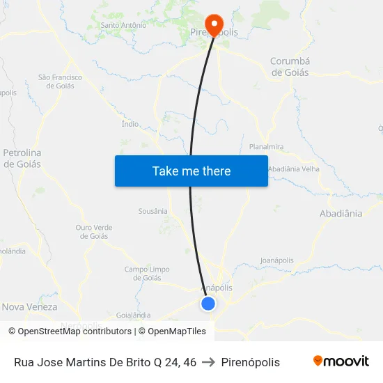 Rua Jose Martins De Brito Q 24, 46 to Pirenópolis map