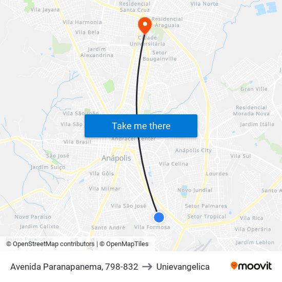 Avenida Paranapanema, 798-832 to Unievangelica map