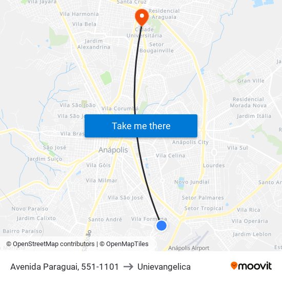 Avenida Paraguai, 551-1101 to Unievangelica map