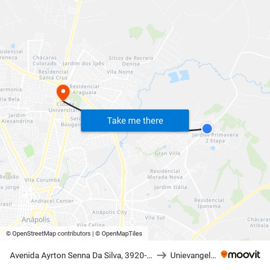 Avenida Ayrton Senna Da Silva, 3920-3944 to Unievangelica map