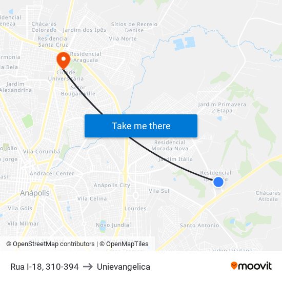 Rua I-18, 310-394 to Unievangelica map