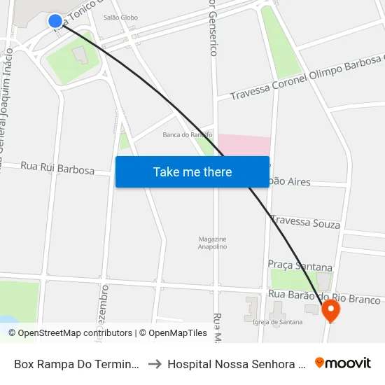 Box Rampa Do Terminal Central to Hospital Nossa Senhora Aparecida map