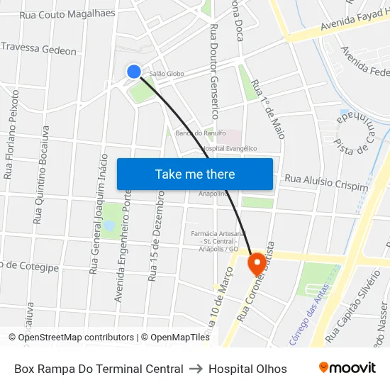 Box Rampa Do Terminal Central to Hospital Olhos map