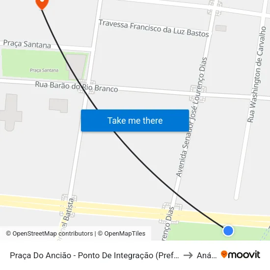 Praça Do Ancião - Ponto De Integração (Prefeitura/Câmara/Frat. Eclética) to Anápolis map