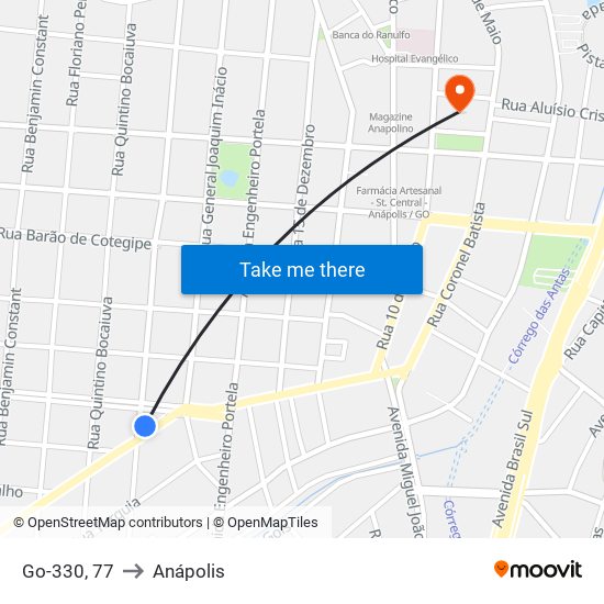 Go-330, 77 to Anápolis map
