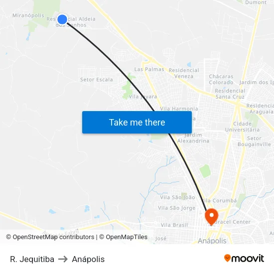 R. Jequitiba to Anápolis map