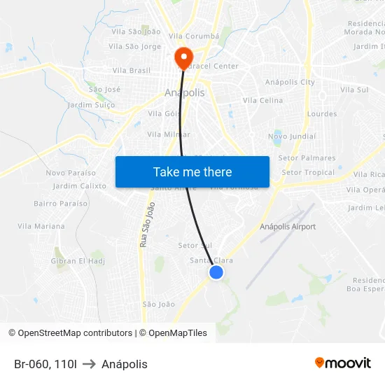 Br-060, 110l to Anápolis map