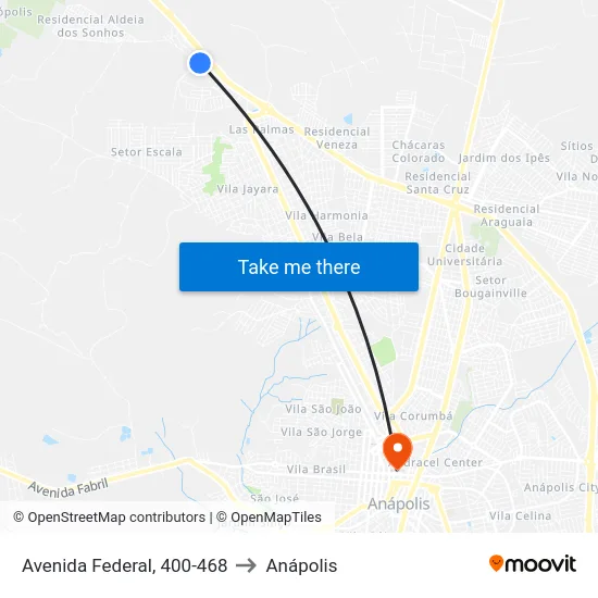 Avenida Federal, 400-468 to Anápolis map