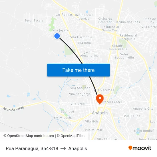 Rua Paranaguá, 354-818 to Anápolis map
