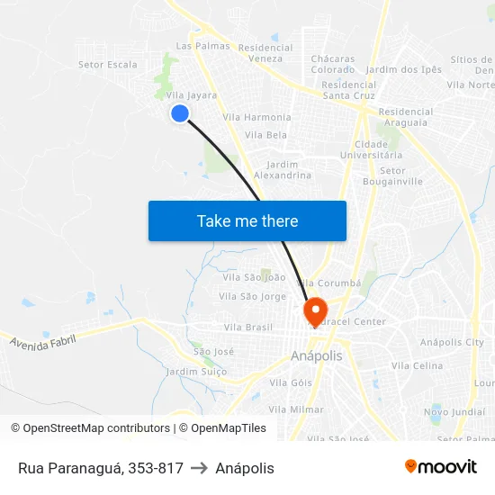 Rua Paranaguá, 353-817 to Anápolis map