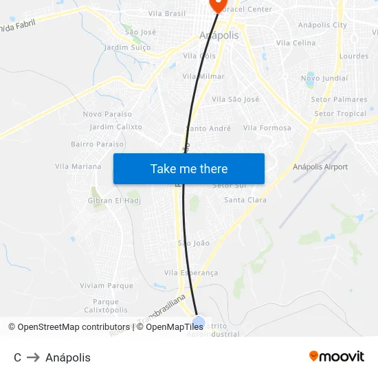 C to Anápolis map
