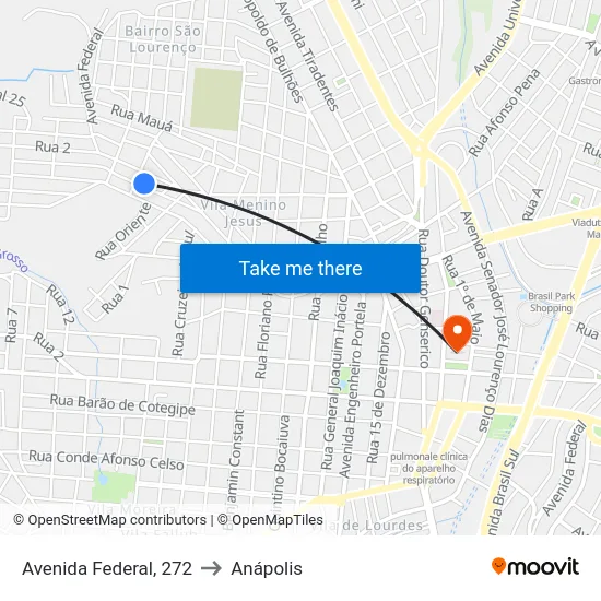 Avenida Federal, 272 to Anápolis map