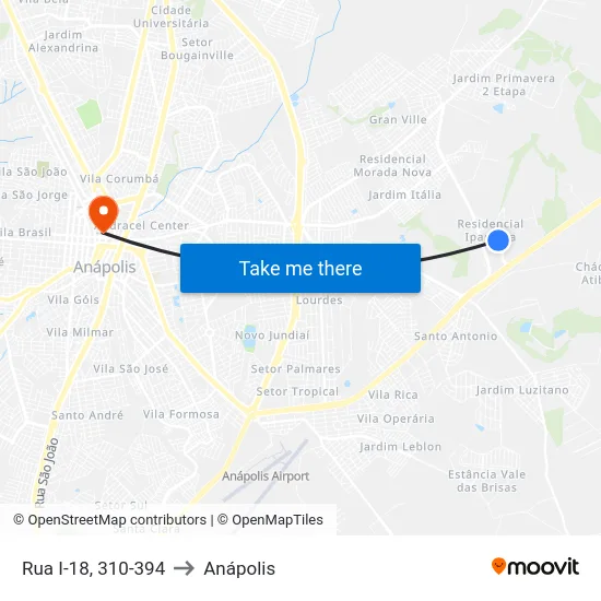 Rua I-18, 310-394 to Anápolis map
