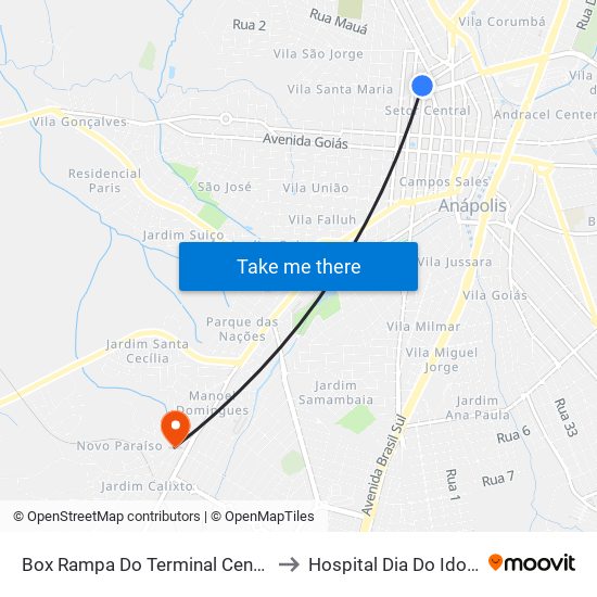 Box Rampa Do Terminal Central to Hospital Dia Do Idoso map