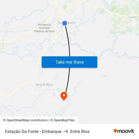 Estação Da Fonte - Embarque to Entre Rios map