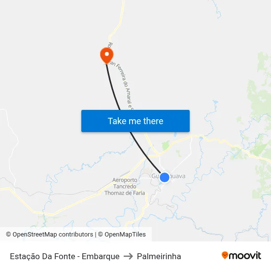 Estação Da Fonte - Embarque to Palmeirinha map