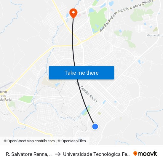 R. Salvatore Renna, 1946-2064 to Universidade Tecnológica Federal Do Paraná map