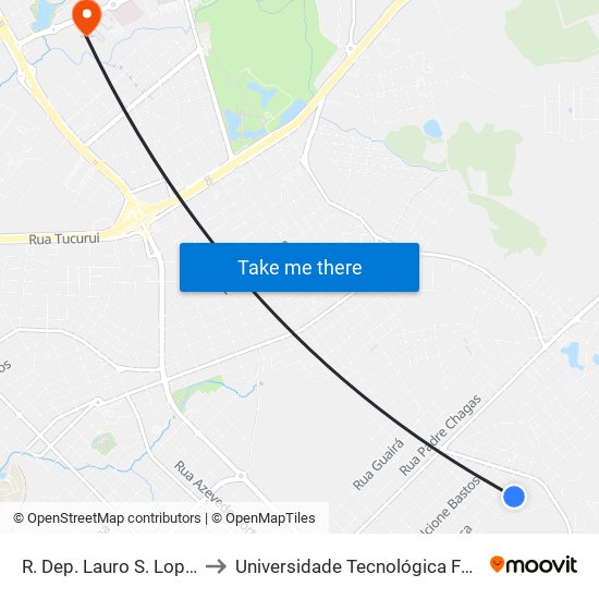 R. Dep. Lauro S. Lopes, 170-236 to Universidade Tecnológica Federal Do Paraná map
