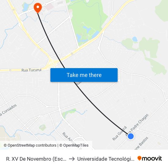 R. XV De Novembro (Esc. M. De Jesus Taques) to Universidade Tecnológica Federal Do Paraná map