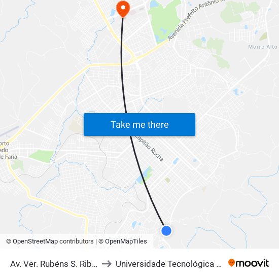 Av. Ver. Rubéns S. Ribas, 3371-3447 to Universidade Tecnológica Federal Do Paraná map