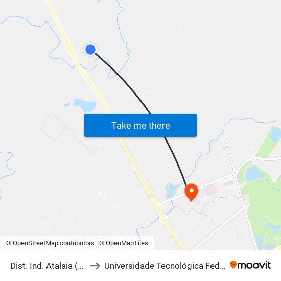 Dist. Ind. Atalaia (Aio-Yama) to Universidade Tecnológica Federal Do Paraná map