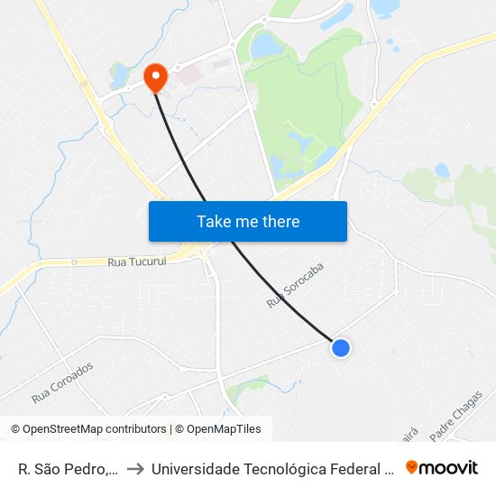 R. São Pedro, 2-62 to Universidade Tecnológica Federal Do Paraná map