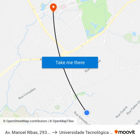 Av. Manoel Ribas, 2939 (Loja Flessak) to Universidade Tecnológica Federal Do Paraná map