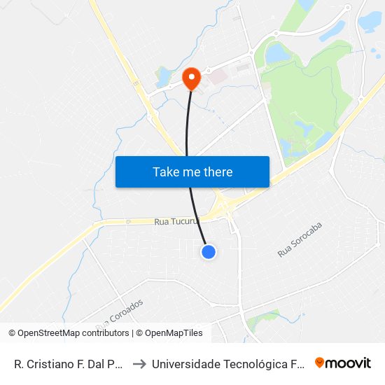 R. Cristiano F. Dal Passo, 86-206 to Universidade Tecnológica Federal Do Paraná map