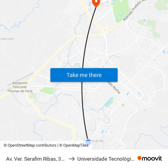 Av. Ver. Serafim Ribas, 3350 (Açougue Padilha) to Universidade Tecnológica Federal Do Paraná map