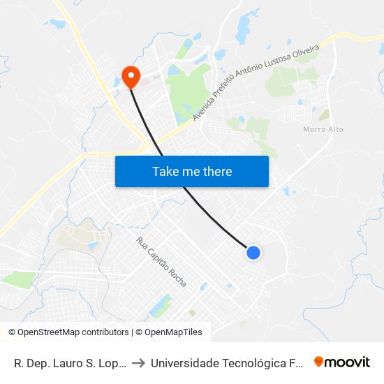 R. Dep. Lauro S. Lopes, 592-806 to Universidade Tecnológica Federal Do Paraná map
