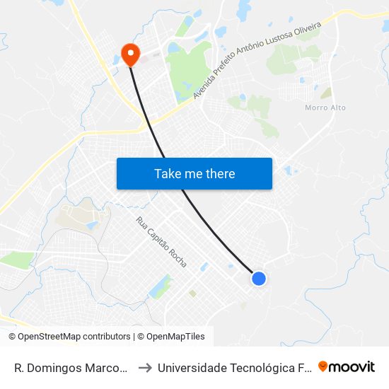 R. Domingos Marcondes, 277-289 to Universidade Tecnológica Federal Do Paraná map