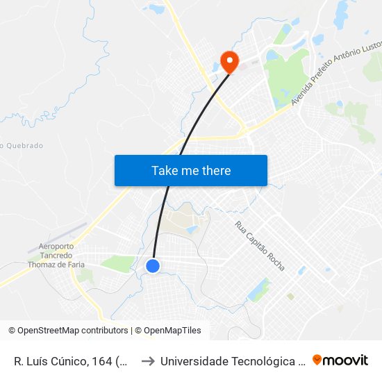 R. Luís Cúnico, 164 (Master Serviços) to Universidade Tecnológica Federal Do Paraná map