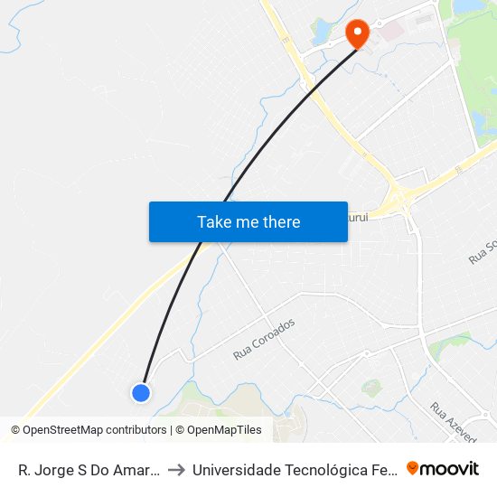 R. Jorge S Do Amaral, 163-315 to Universidade Tecnológica Federal Do Paraná map