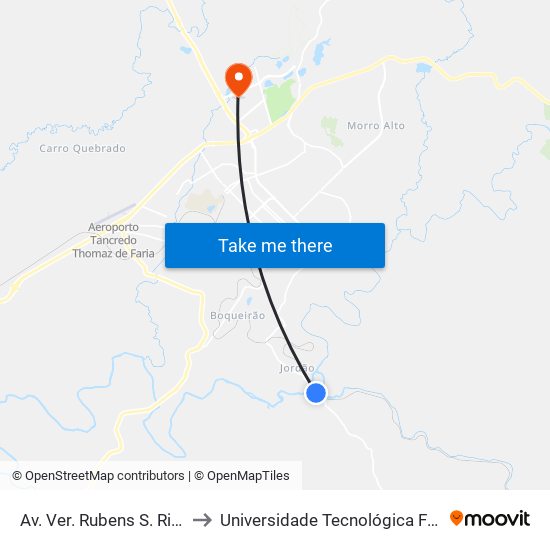 Av. Ver. Rubens S. Ribas, 333-583 to Universidade Tecnológica Federal Do Paraná map