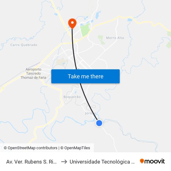 Av. Ver. Rubens S. Ribas, 716-1018 to Universidade Tecnológica Federal Do Paraná map