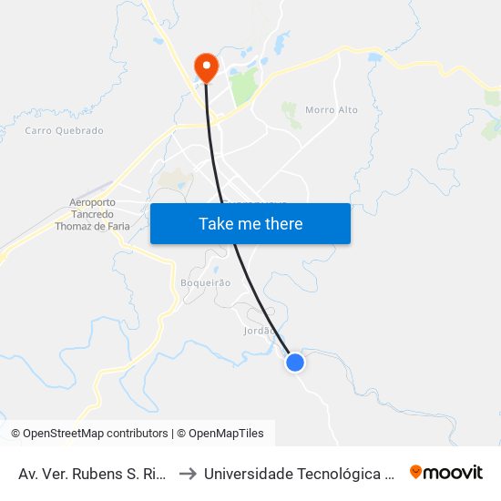 Av. Ver. Rubens S. Ribas, 715-1017 to Universidade Tecnológica Federal Do Paraná map