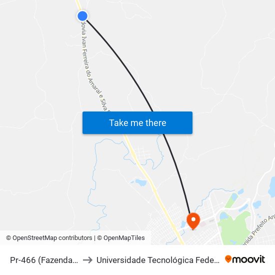 Pr-466 (Fazenda Atalaia) to Universidade Tecnológica Federal Do Paraná map