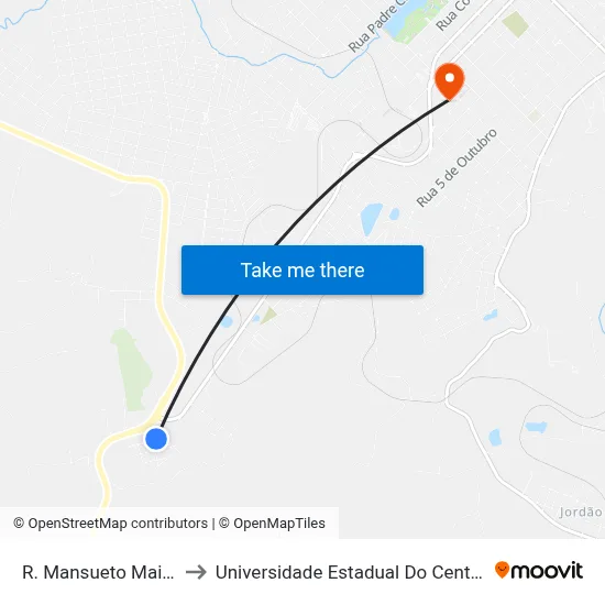 R. Mansueto Maito, 95 to Universidade Estadual Do Centro-Oeste map